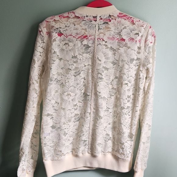 NWOT Crewneck Sheer Lace  Lace Long Sleeve T-shirt by Givenchy - Picture 7 of 14